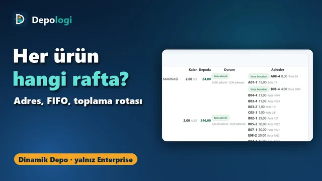 Adresli depo: her ürün hangi rafta? Mikro V17 için Dinamik Depo — video